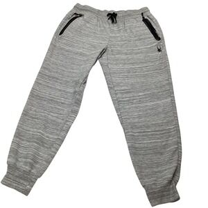 Spyder Active Men's Gray Heathered Jogger Sweatpants Size L/G‎ Zipper Pockets
